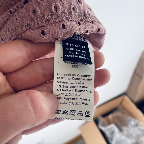 SHEIN eyelet mauve tank top - Picture 7 of 8